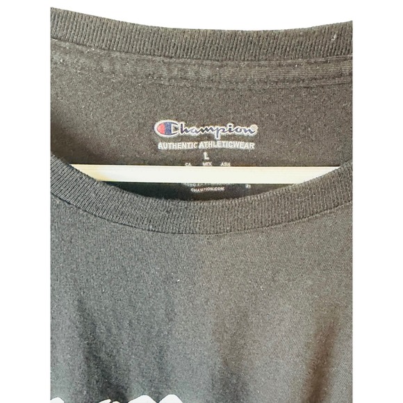 Champion Authentic Athleticwear Black T-Shirt Mens Crew Neck - Picture 3 of 3